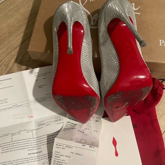Christian Louboutin So Kate silver glitter size 37 - Picture 3 of 8